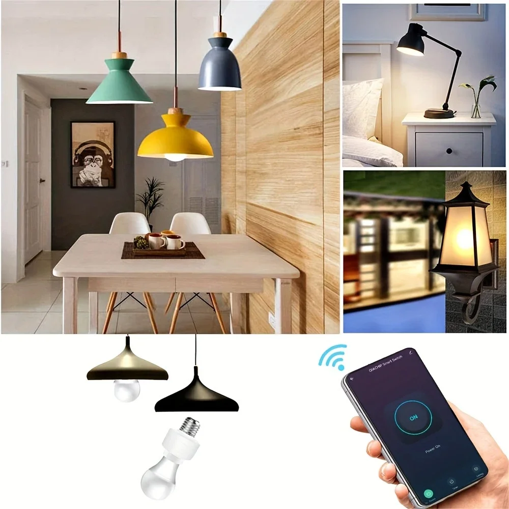 Tuya WiFi Mini Inteligentny Oprawnik Lampy E26 E27 Bezprzewodowe Gniazdo Sterowane Aplikacją Zdalne Sterowanie Timer Włącznik Kompatybilny z Alexa i Google Home