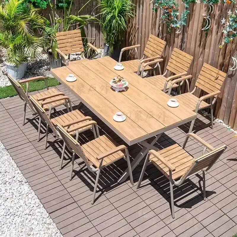 

Courtyard Balcony Outdoor Tables Luxury Nordic Lounge Minimalist Outdoor Tables Modern Armchair Jardin Mobiliario Furniture