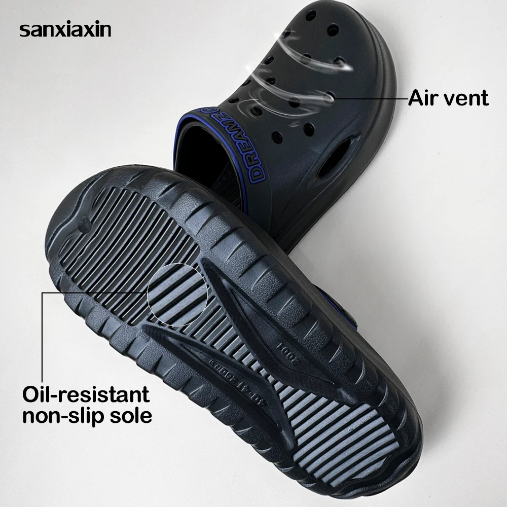 

Men Summer Slipper Kitchen Clogs Chef Shoes Work Flip-flop Waterproof Oil-proof Sandal Non-Slip Garden Rubber Slippers For Male