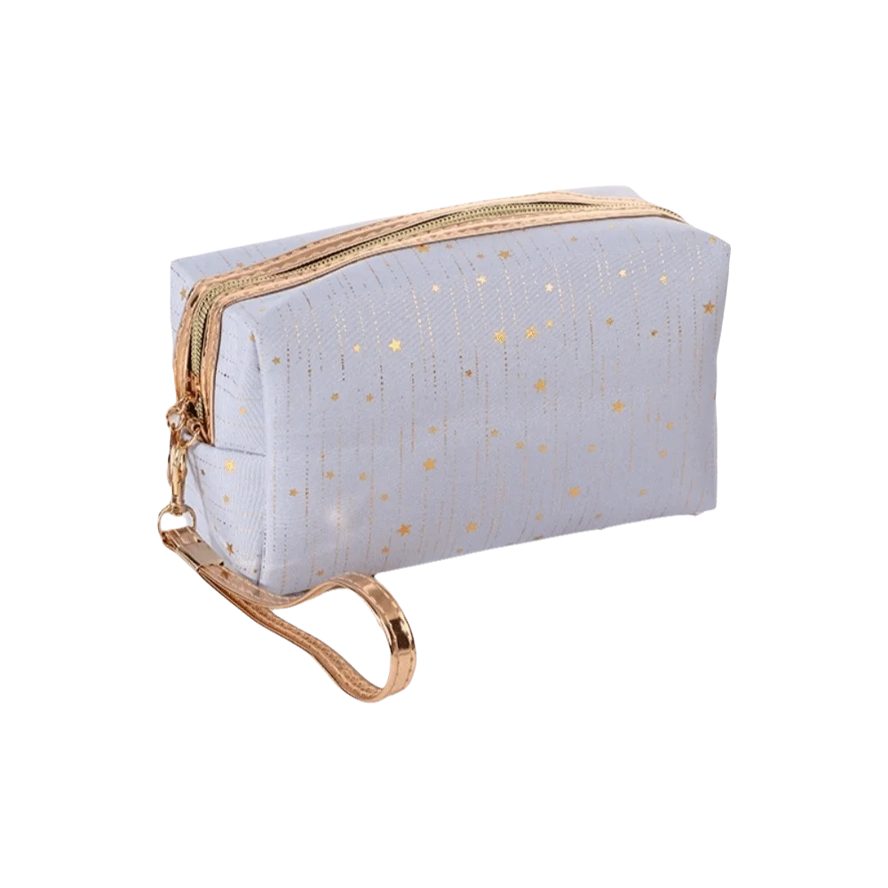 Vintage Large Capacity Makeup Bag Gold-tinted Rainproof Cosmetic Bag Breathable Lightweight Storage Bag Women