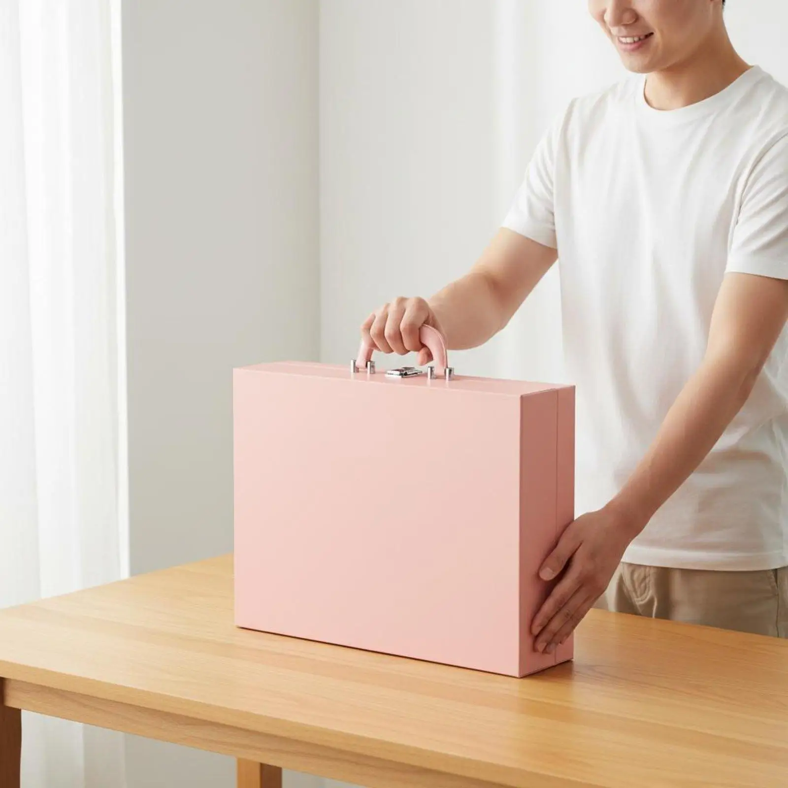 Mahjong Box With Handle Mahjong Tile Storage Case Stylish PU Leather Game Box for Travel