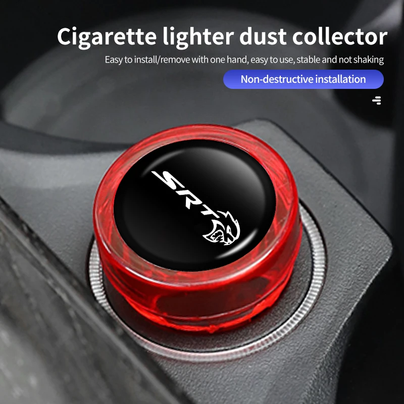 2PCS Car Cigarette Lighter Cover Universal Accessories For Dodge SRT Logo Durango Ram 1500 Charger Viper Challenger