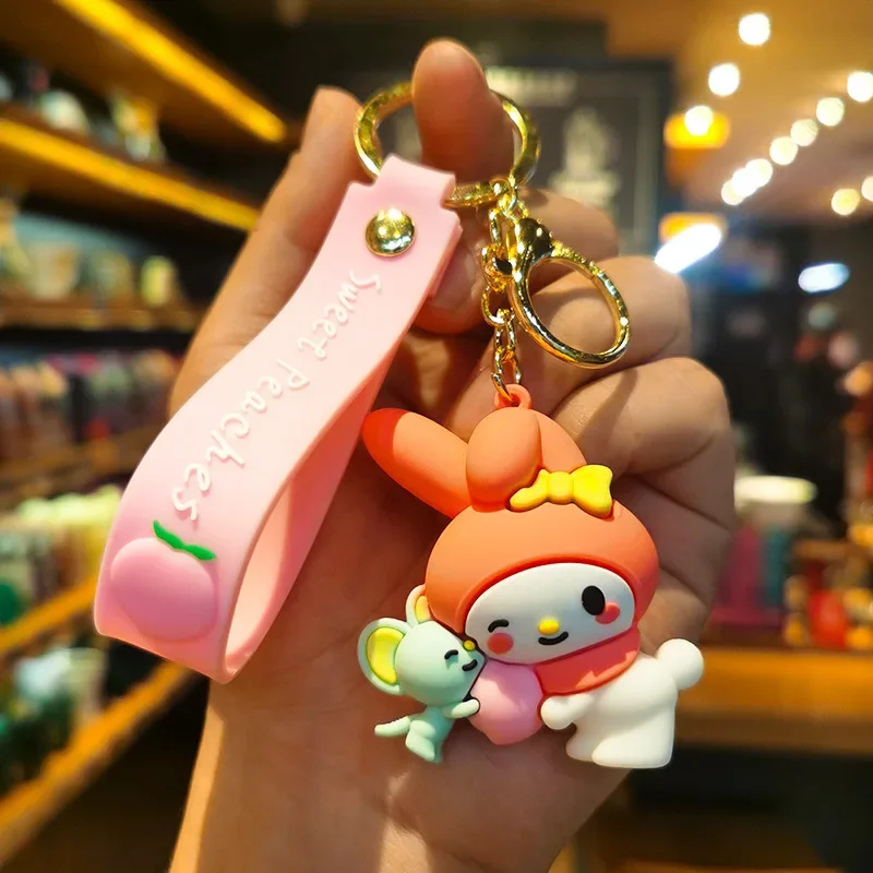 Porte-clés Hello Kitty Mignon Avec Pochette à Pièce – Cœur, Nœud, Fermeture Snap – Parfait Pour Cadeau Voyage