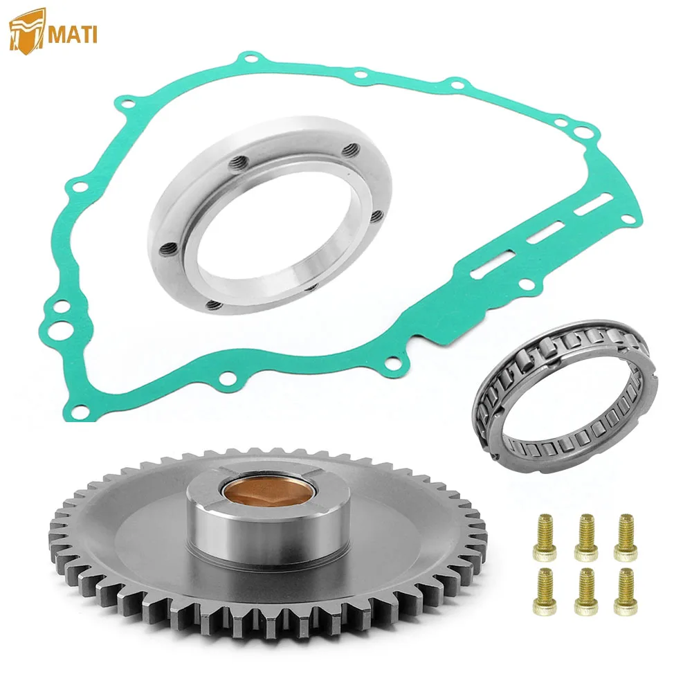 Starter Starting Clutch One Way Gear Bearing Gasket for Yamaha Grizzly 550 700 07-24 Rhino 700 08-13 Viking 700 14-24 Kodiak 700