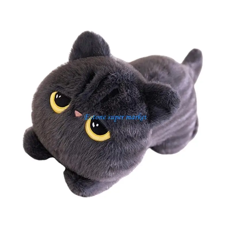 

090B Cartoon Cats Toy Plush Figure Cuddly Toy Stuffed Pillow With Embroidery Eyes For Bedroom Living Room Display Accessories
