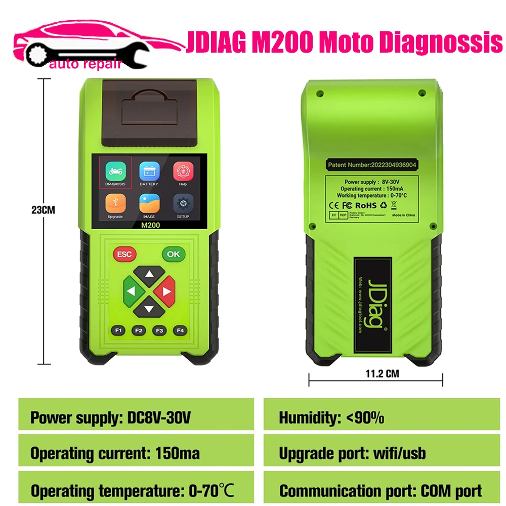 

Диагностический OBD2 сканер JDiag M200 для мотоциклов, устройство для чтения кодов неисправностей для BMW, Yamaha, Kawasaki, Honda