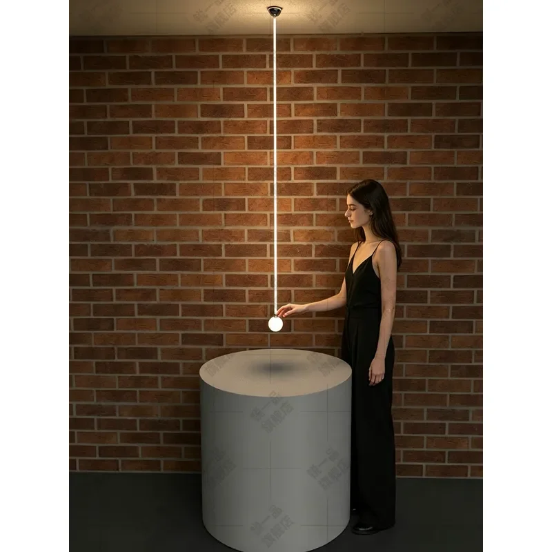 Art Luminous Line Chandelier Nordic Minimalist Living Room Hallway Bedside Table 360 Degree Luminous Touch Switch