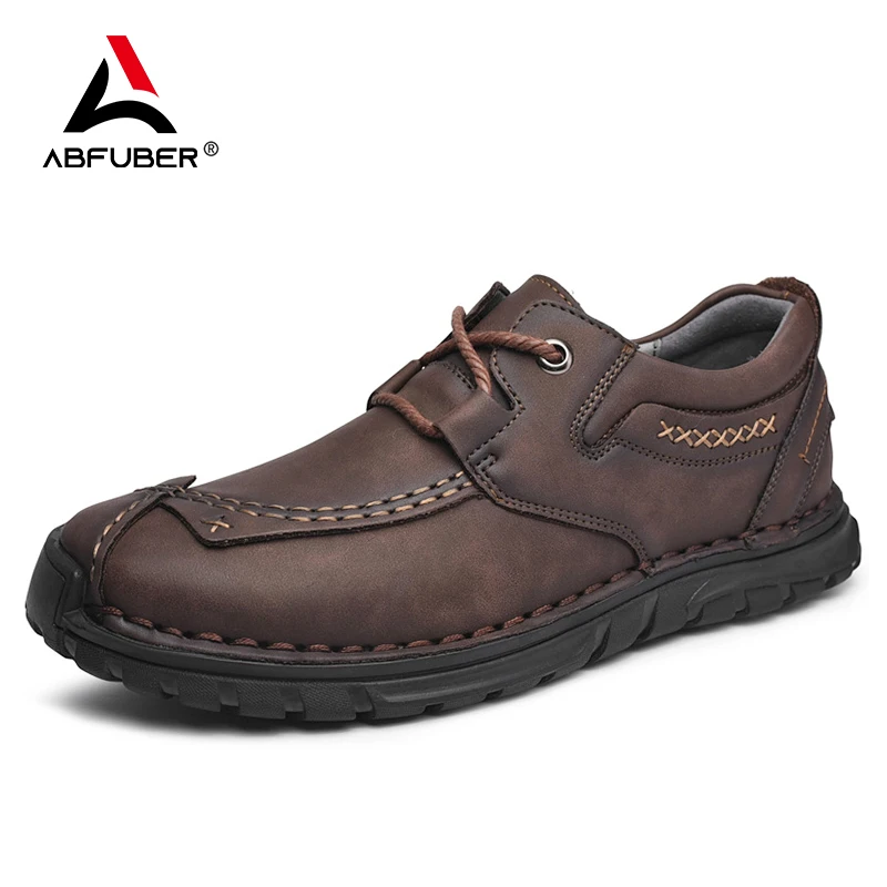 Zapatos informales de cuero para hombre, mocasines planos transpirables sin cordones, cómodos, para exteriores, gran oferta, otoño