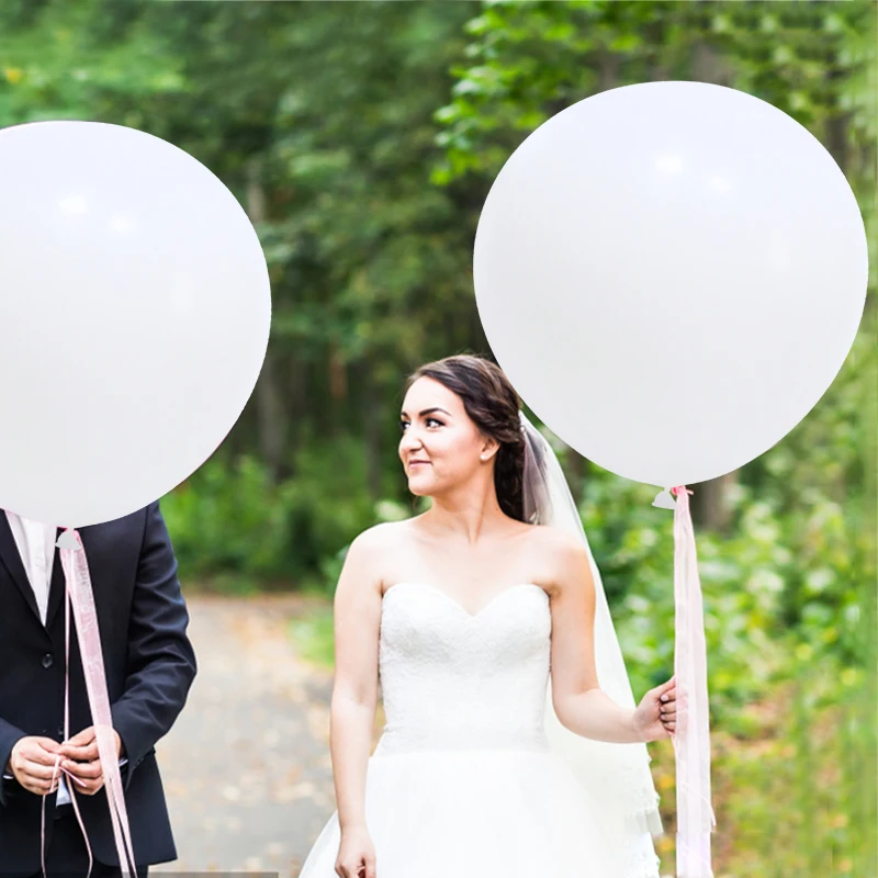 5/10/12/18/24/36inch Matte Pure White Balloon Big Latex Balloon Decoration for Birthday Wedding Party Decor Baby Shower Supplies