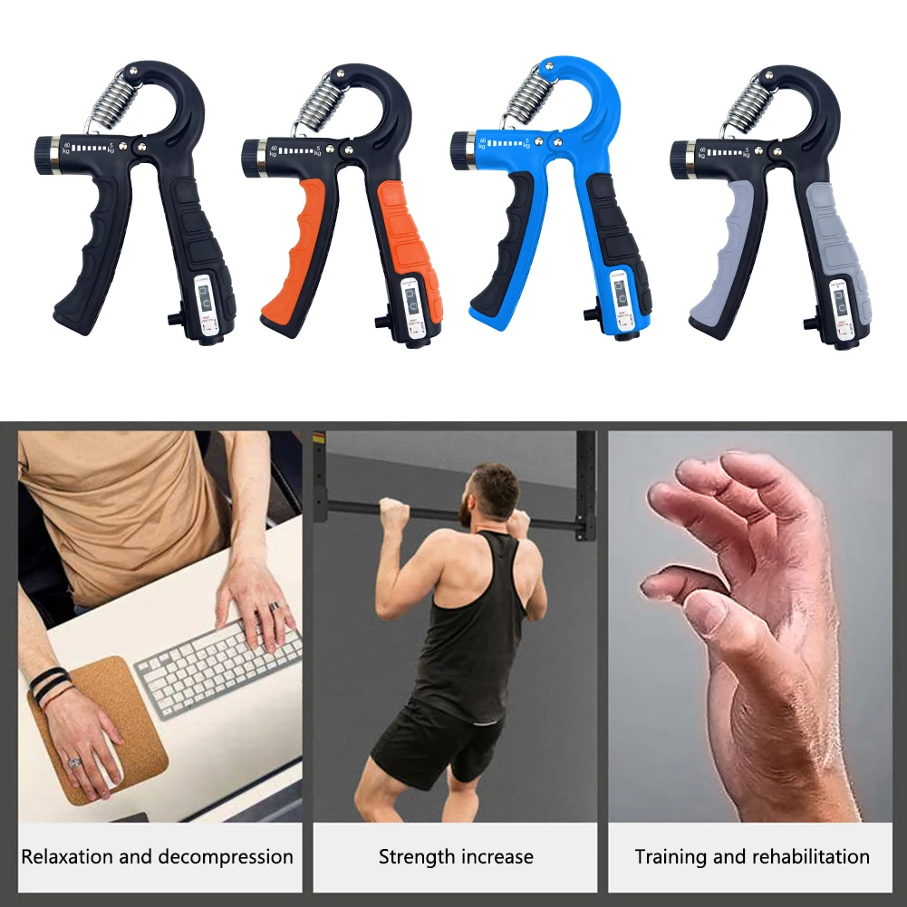 Countable Hand Grip Portable Hand Grip Muscle Strength Training Wrist Rehabilitation Developer 5-60Kg Adjustable Gym Equipment