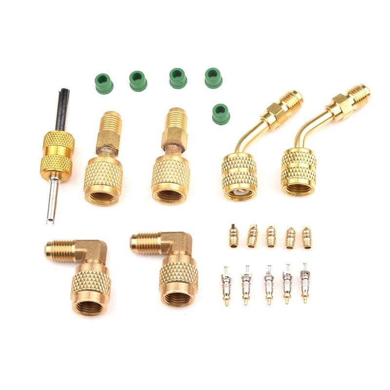 R410 adapter kit metall mini split vakuumpumpen set robuster r410 konverter stecker langlebiger 1/4sae bis 5/16sae adapter