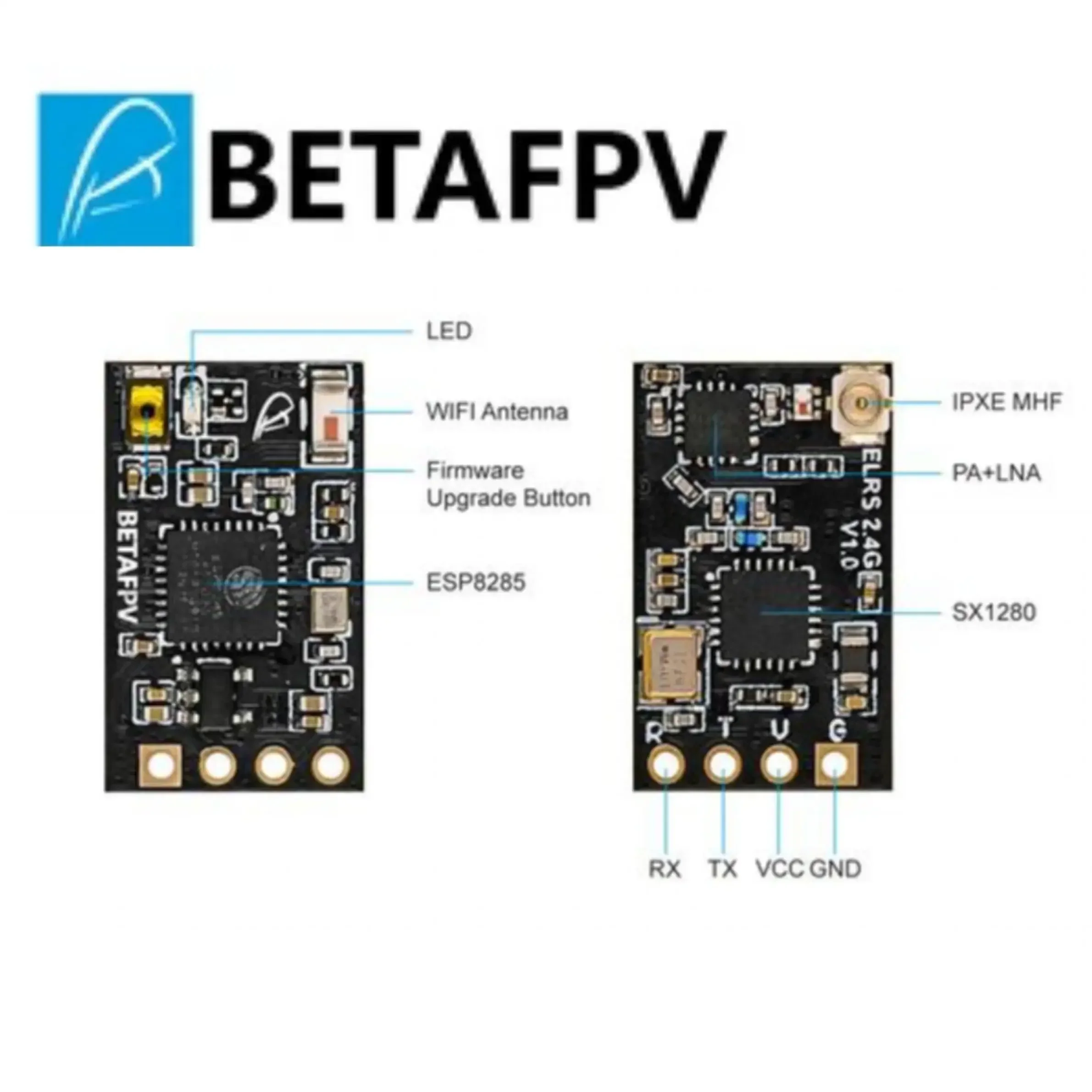 Receptor BETAFPV ELRS Nano, el mejor rendimiento en velocidad, rango de latencia ExpressLRS opcional 2,4G/915MHz/868MHz para Dron de carreras de control remoto