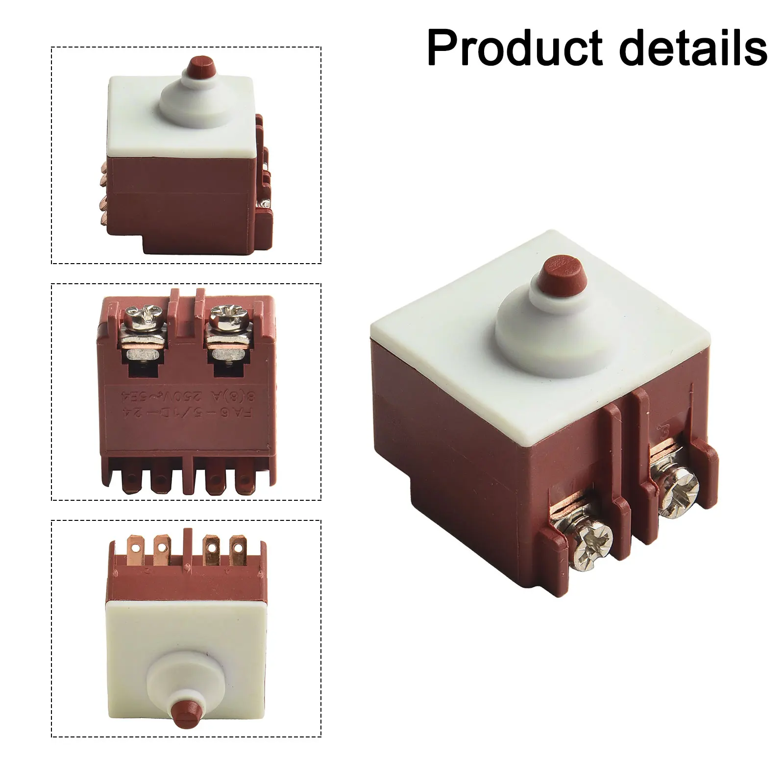 

125V/12A Angle Grinder Switch Button Switch AC250V 6A Angle Grinder DPST NO Push Plastic+Metal Hot Sale New Useful