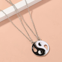 Punk Tai Chi Paired Pendant Necklaces For Women Men Lovers Friends Hip Hop Link Chain Yin Yang Couple Necklace Fashion Jewelry