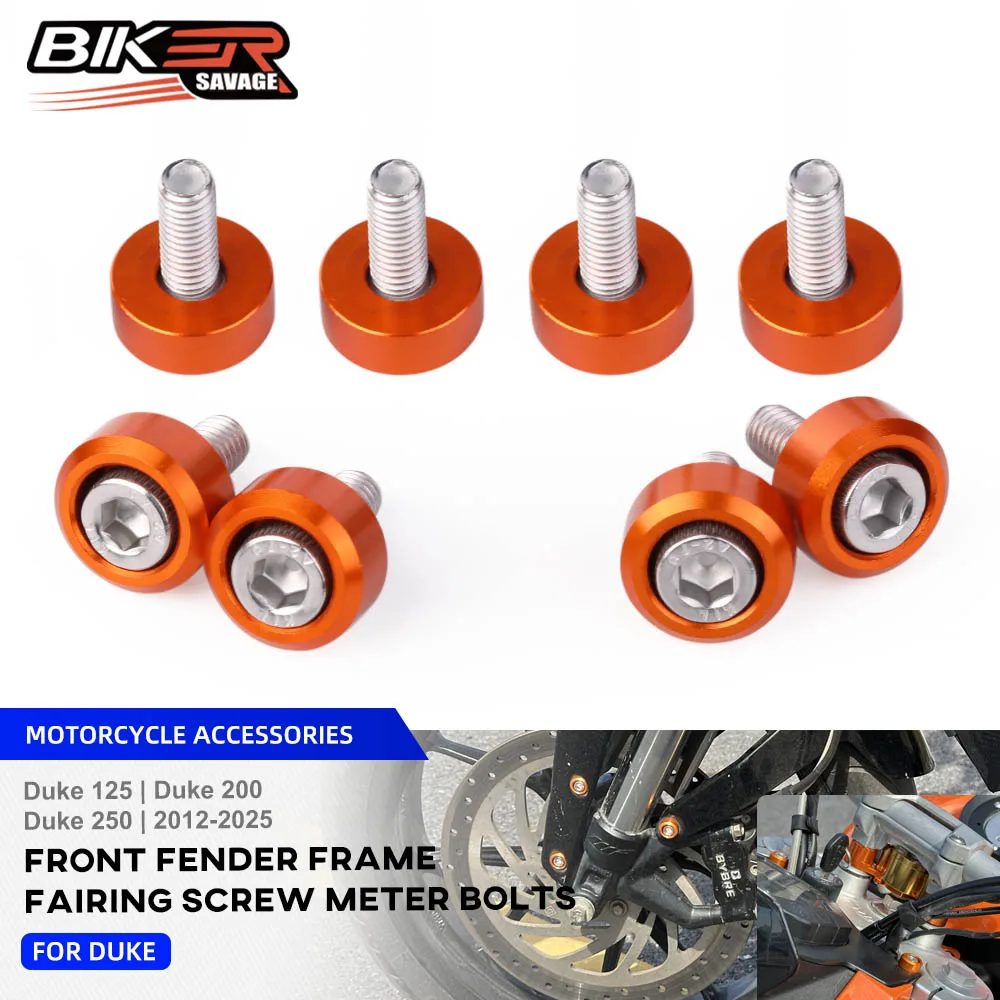 

8 шт. винты для передней вилки и крыла для Duke 125 200 250 2012-2025 аксессуары для мотоциклов спидометр манометры крышка болты винт