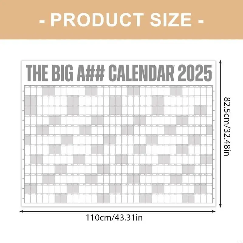 J2FC 2025 NĂM TALL PRANNER 2025 Home Office Wall Planner Lịch 2025 Tường Planner từ ngày 01/2025 đến 12/2025 (74x52cm)
