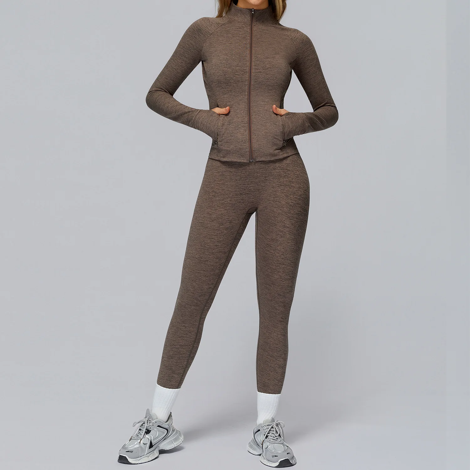Ningyu 2/3PCS Yoga Set Sports Gym Set Women Outdoor Running Workout Clothes Long Sleeve Sports Bra Athletic Wear Yoga Clothing
