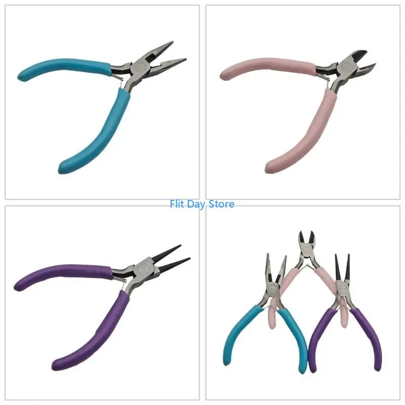 F92C Aigne d'aiguille pinces pinces perles définissent des outils essentiels pour les bijoux.
