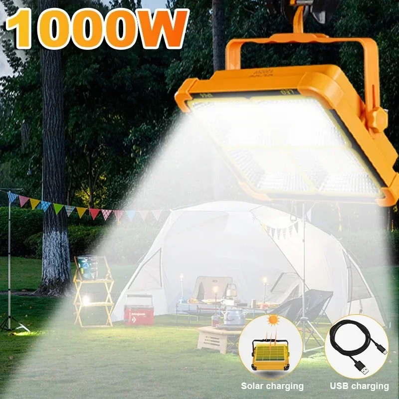 Camping Lantern 20000mAh High Solar Rechargeable LED Tent Light with Magnet Powerful Flashlight Power Bank Repair Emergency Lamp