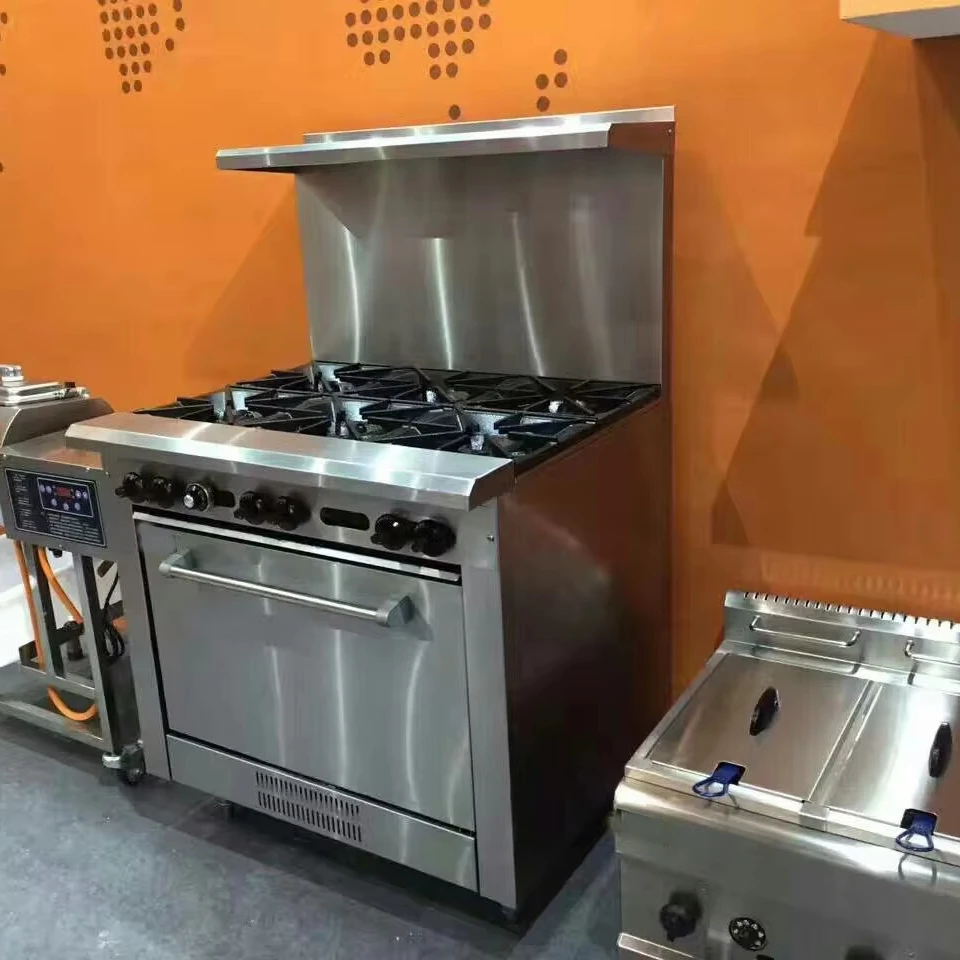 

Новая коммерческая кухонная плита американского типа из нержавеющей стали 36 дюймов с духовкой для отелей и ресторанов