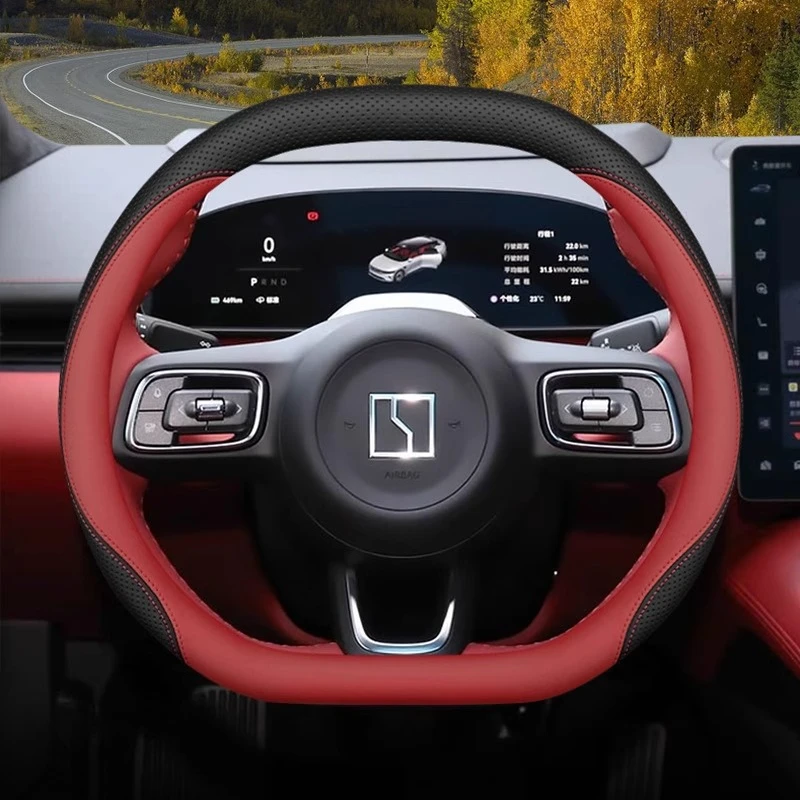 

For Zeekr 007GT 009 7X Nappa Leather Steering Wheel Cover Ultrathin Non Slip Breathable Car Interior Modified Accessories