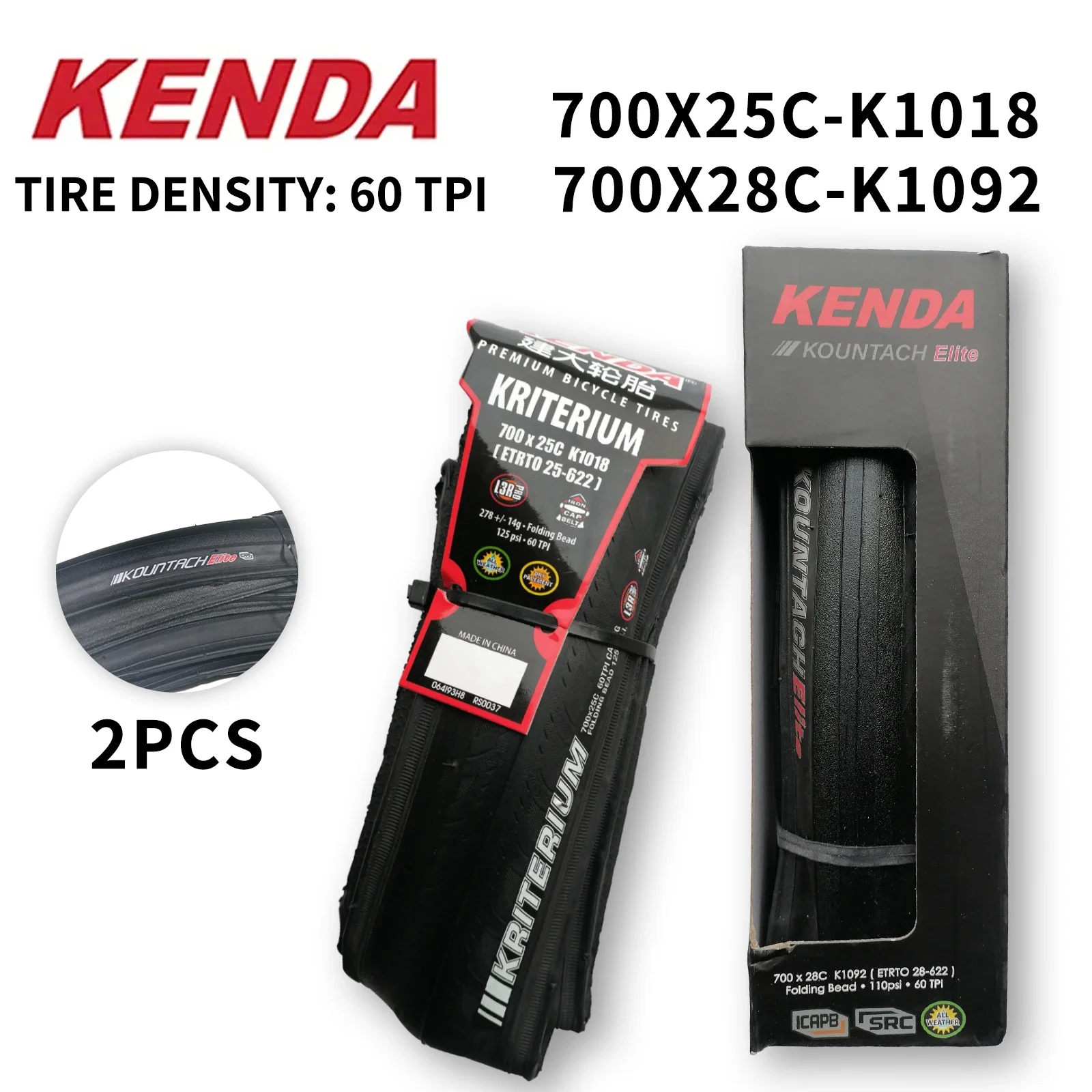 2PCS KENDA K1018 K925 K1092 Road Bicycle Tire 700x25C 700x28C Road Bicycle Clincher Foldable Gravel Tyre