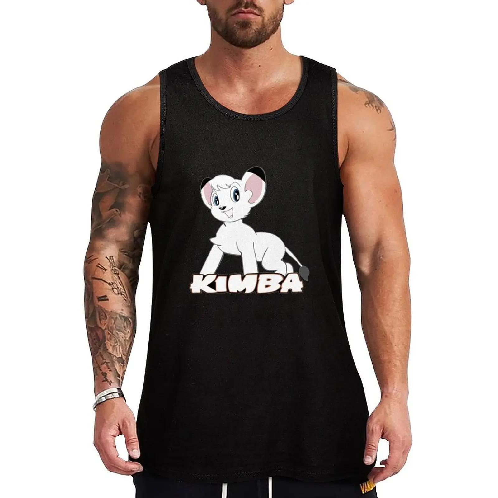 Kimba White Lion Dad shirts, mockup, men, Fathers Day Gift, alignment tool, Tank Top Men's fitness t-shirt vest men anime gym