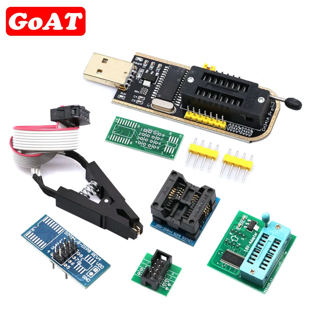 CH341A 24 25 serii EEPROM Flash BIOS programator USB moduł + SOIC8 SOP8 klip testowy na EEPROM 93CXX / 25CXX / 24CXX