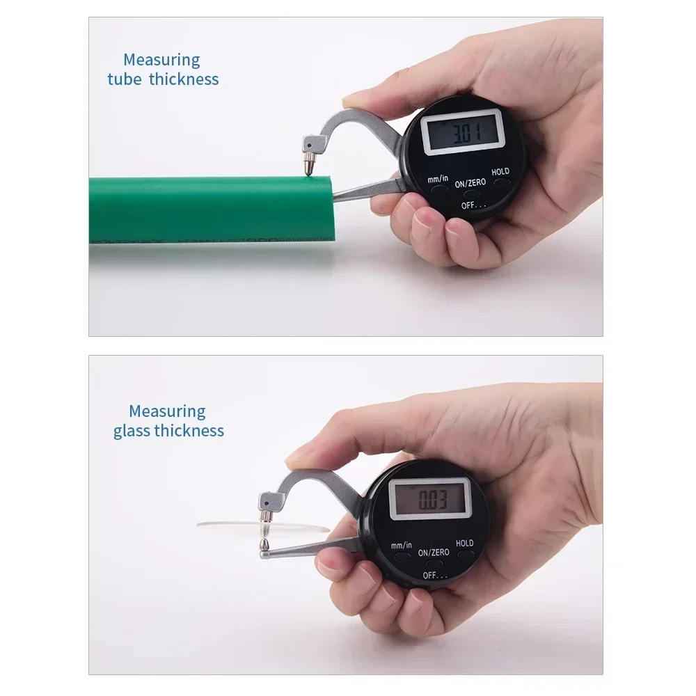 Pengukur ketebalan kaliper luar Digital, meteran pengukur ketebalan Digital 0.01mm 0-25mm untuk ketebalan tabung/pelat baja/lensa