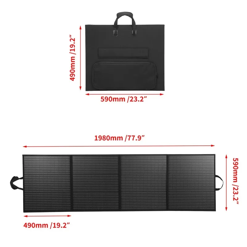 200W Foldable Solar Panel 40V Folding Bag Solar Power Station Portable Generator Charger for Travel Outdoor Camping Car RV Boat