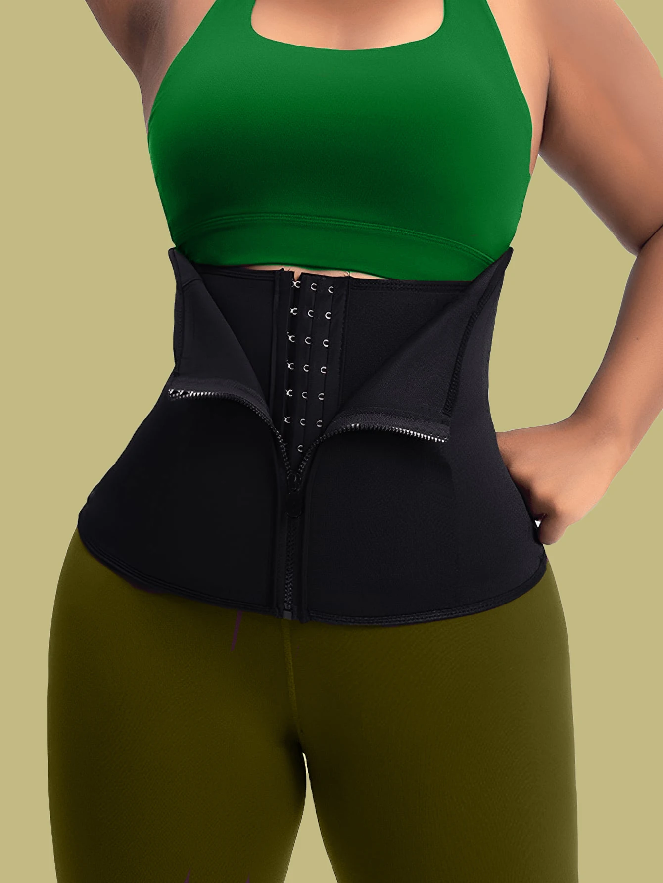 Women's Waist Trainer Corset with Zipper, Abdominal Control Shapewear, Breathable Waist Cincher, Sports Waist Belt, Adjustable B