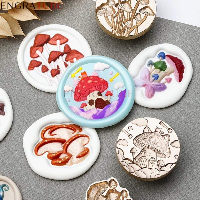 3D Roses Mushroom Wax Seal Stamp Butterfly Wizard Magic Flower Elf Antique Scrapbooking Sollos Stempel Craft Wedding Decorative