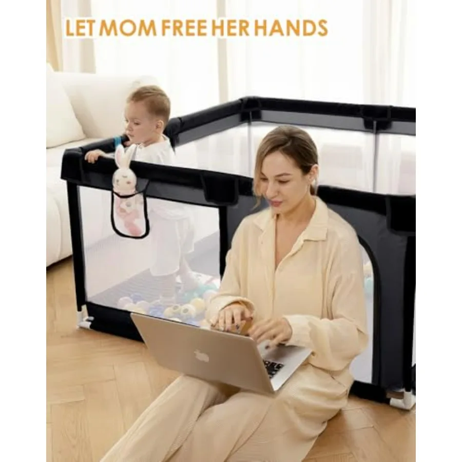 Box per bambini extra large da 71 x 59 per neonati e bambini piccoli Centro attività sicuro con recinzione morbida per giochi Cortile di sicurezza per interni Facile da A