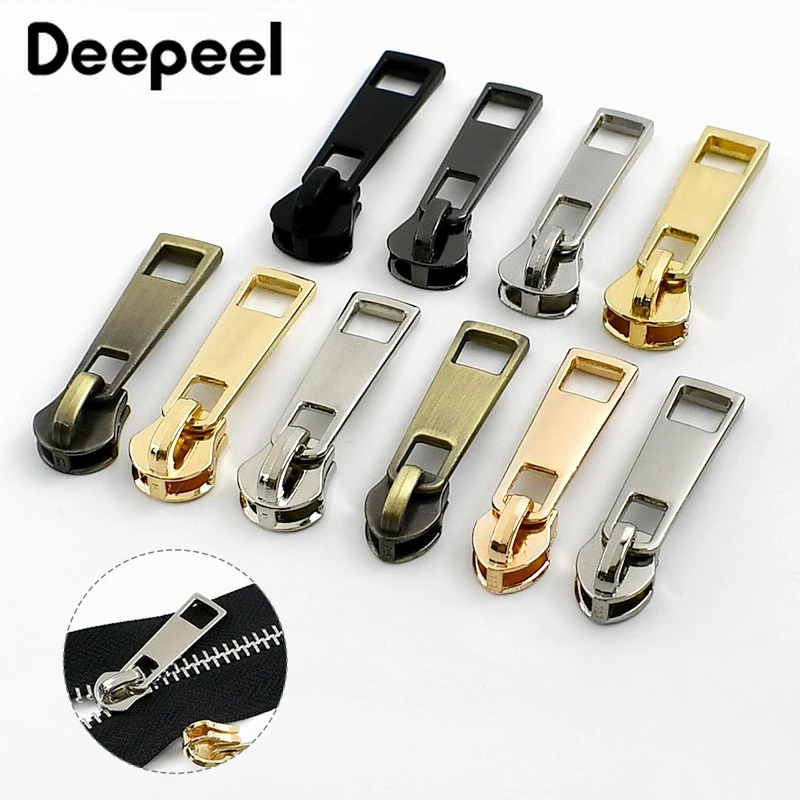 

10-50Pcs 5# Metal Nylon Resin Zipper Puller Clothes Bag Closure Zip Slider Jacket Zippers Head Repair Kit DIY Sewing Accessories