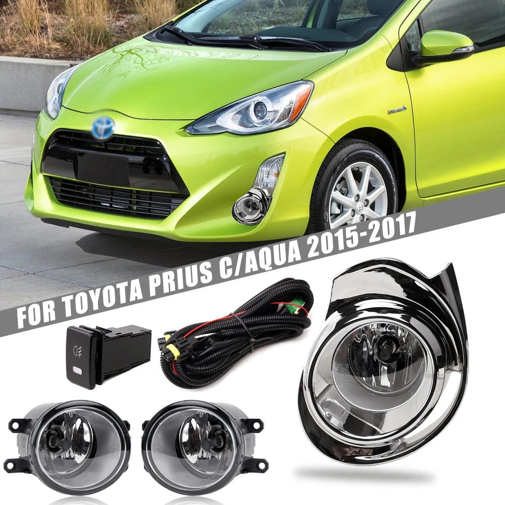 

Front Bumper Fog Lamp Upgrade FOR Toyota PRIUS C AQUA 2015 2016 2017 Version Additional Foglight Set Switch + Wiring