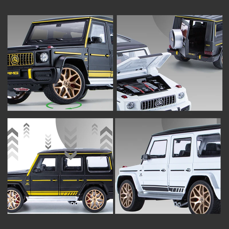 ขายแฟลช 1:18 G63 Chiron Off Roadพรีเมี่ยมรถรุ่นDiecastโลหะวัสดุเสียงแสงงานอดิเรกรวบรวมเด็กคริสต์มาสของขวัญ