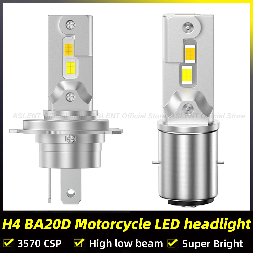 

1Pcs Super Bright H4 LED Motorcycle Headlight H6 BA20D CSP Led White Yellow Hi Lo Beam Spotlight Motorbike Scooter Running Lamp