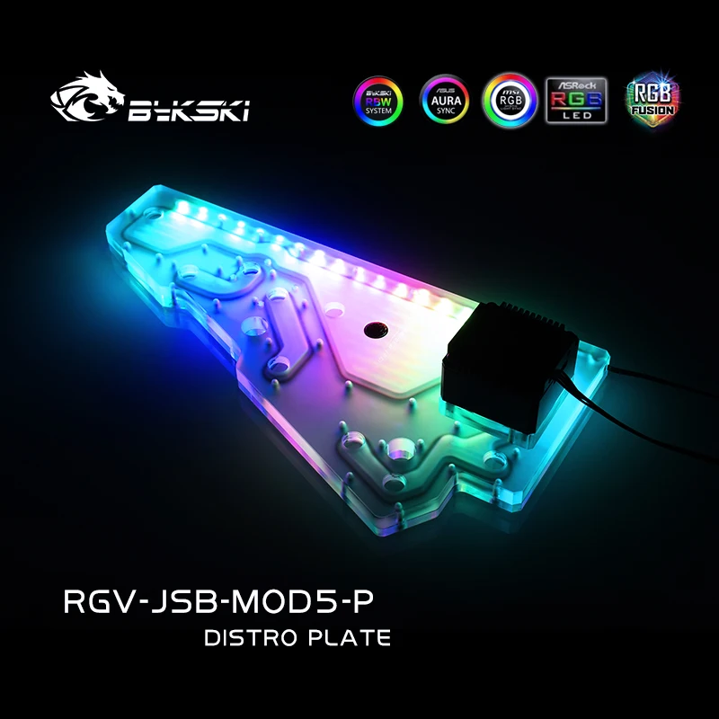 Imagem -03 - Bykski-placa Waterway para Chassis com Jonsbo Mod5 Case Bomba de Placa Distro pc Water Cooling Rgv-jsb-mod5-p