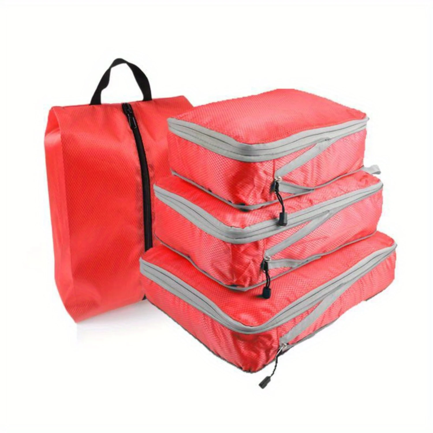 

4-piece travel storage bag set, compressed cube packaging for toiletries and cosmetics, multi size storage bag