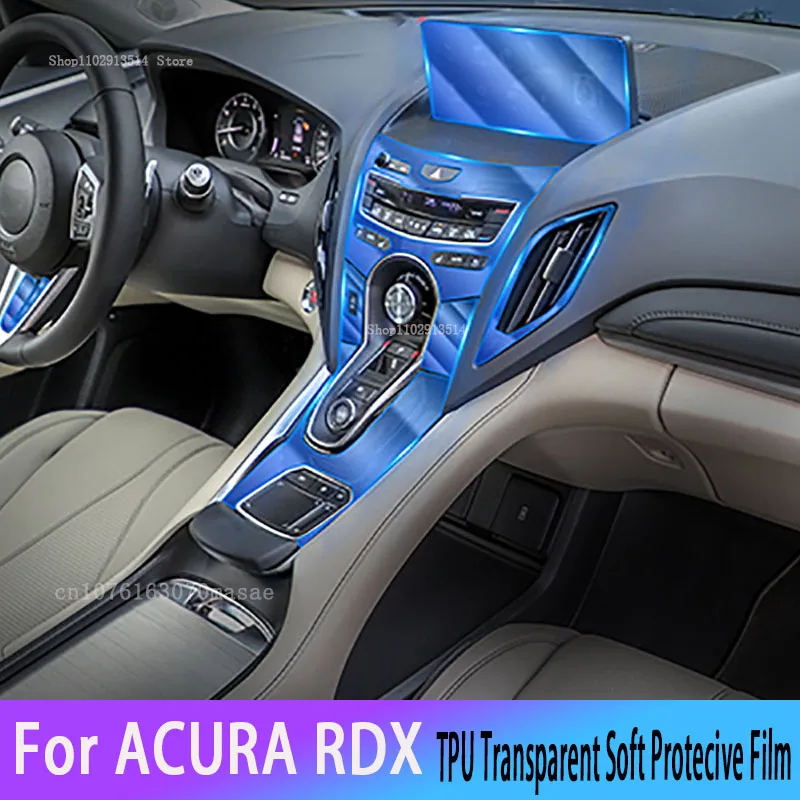 

For ACURA RDX 2019-2022 TPU Car Interior Gear Dashboard Protective Film Transparent Anti-scratch Accessories