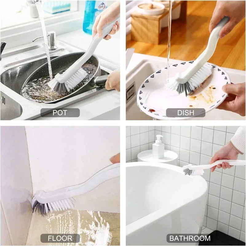 Multifunctional cleaning brush with long handle Bathroom Kitchens Tile Floors Corner hard hair brush window gap cleaning tool