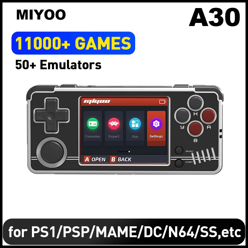 

Portable Handheld Retro Game Console Miyoo A30 Customized Optimized Game System 11000 Games 50 Emulators for PSP/PS1/MAME WIFI