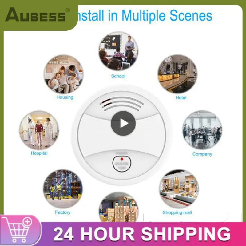 إنذار الحريق نظام أمان المنزل الضغط على توقيت التطبيق الإخطار 80db أمن الوطن الذكي دعم Alexa Home Ifttt