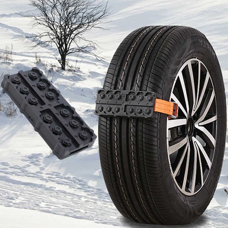 Emergency Rescue Tool Car Tire Snow Chains Straps Anti Skid Chains for Snow Sand Mud Ice Traction Blocks for Jeep