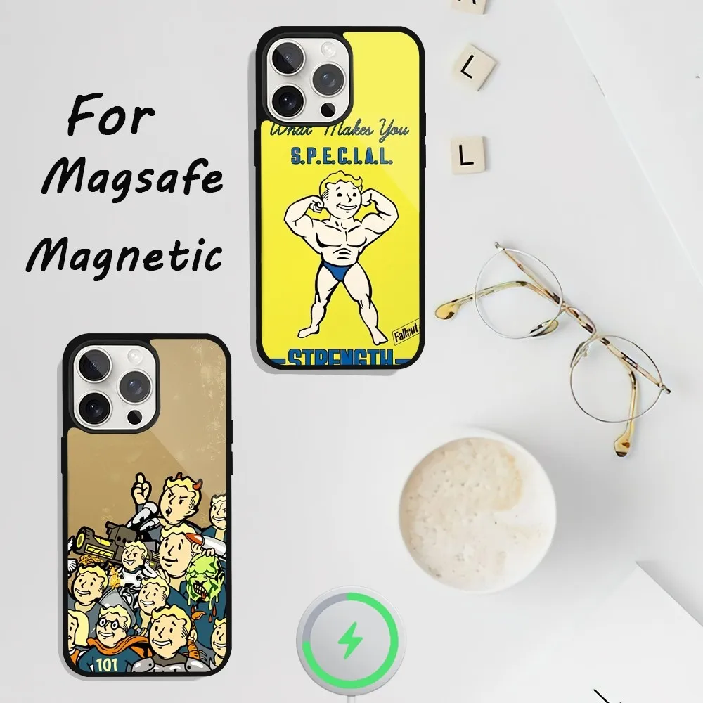 funny F-Fallout boy Phone Case For iPhone 11 13 12 14 15 Plus Max Pro Magsafe Magnetic Wireless Charging shell