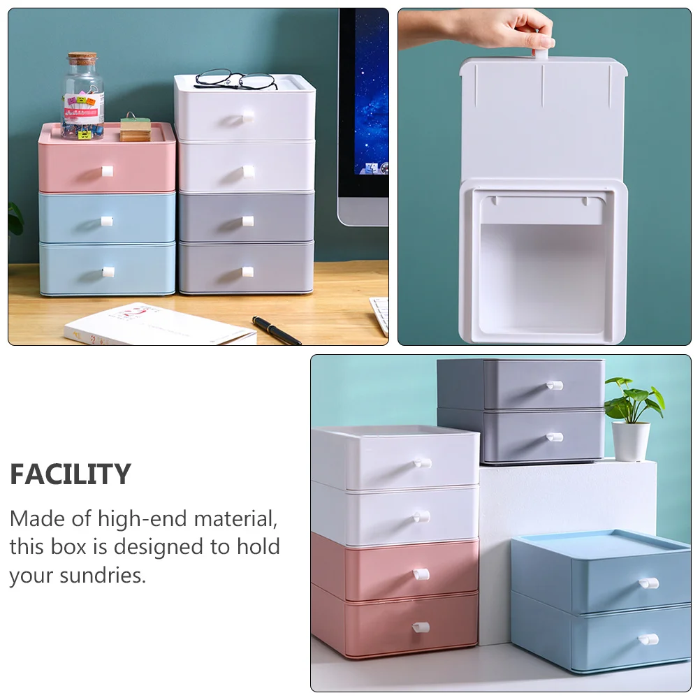 

Three-Layer Drawer Desktop Storage Box Multifunctional Organizer For Home Office School Stationery Holder