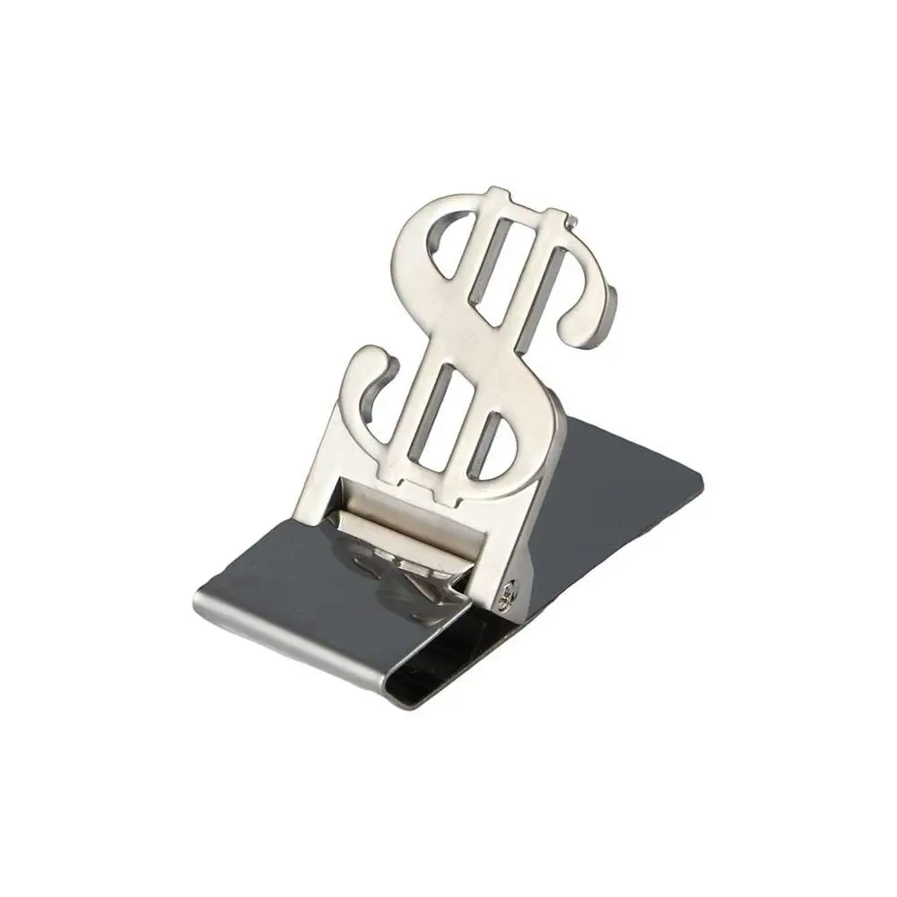 

Silver Tone Men Dollar Design Credit ID Card Holder Wallet Slim Pocket Money Clip Cash Bills