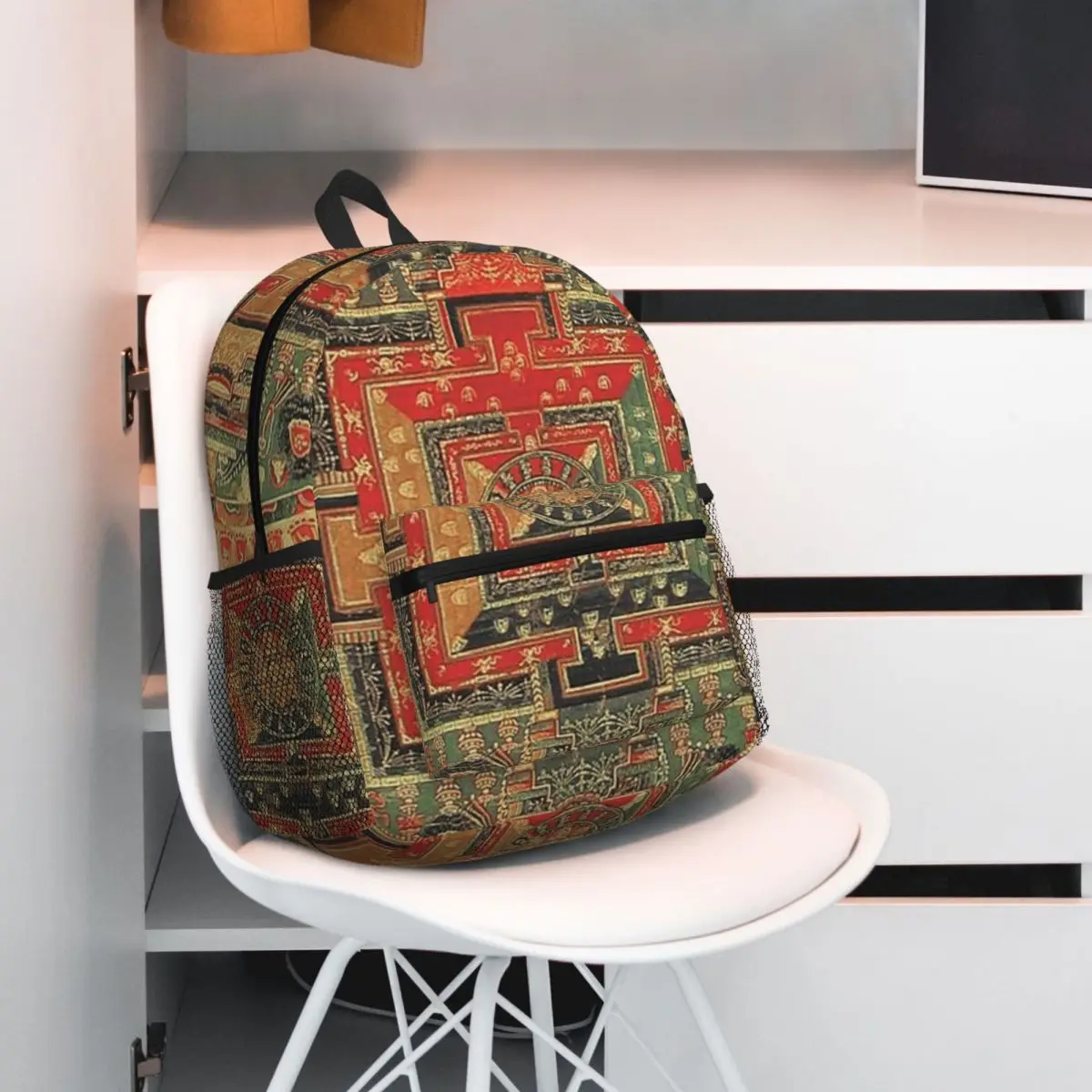 India Mandala Zen Buddha (4) Backpack Daypack Large Capacity Boys Girls BookBag School Bag Shoulder Bags for Men Women