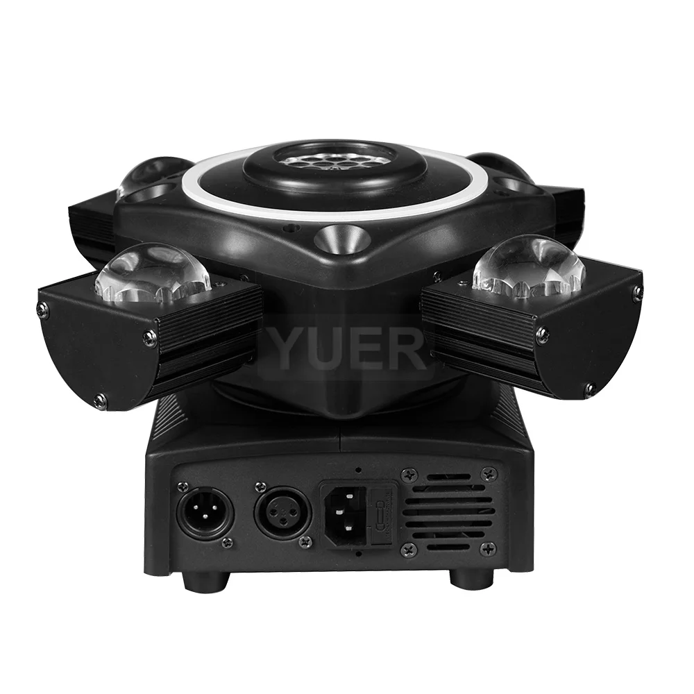 NEW LED 4X10W RGBW 4 Moving Head Beam Light DMX512 Controlled With Ring RG Laser Strobe Effect Disco Music Dance Bar Party Light