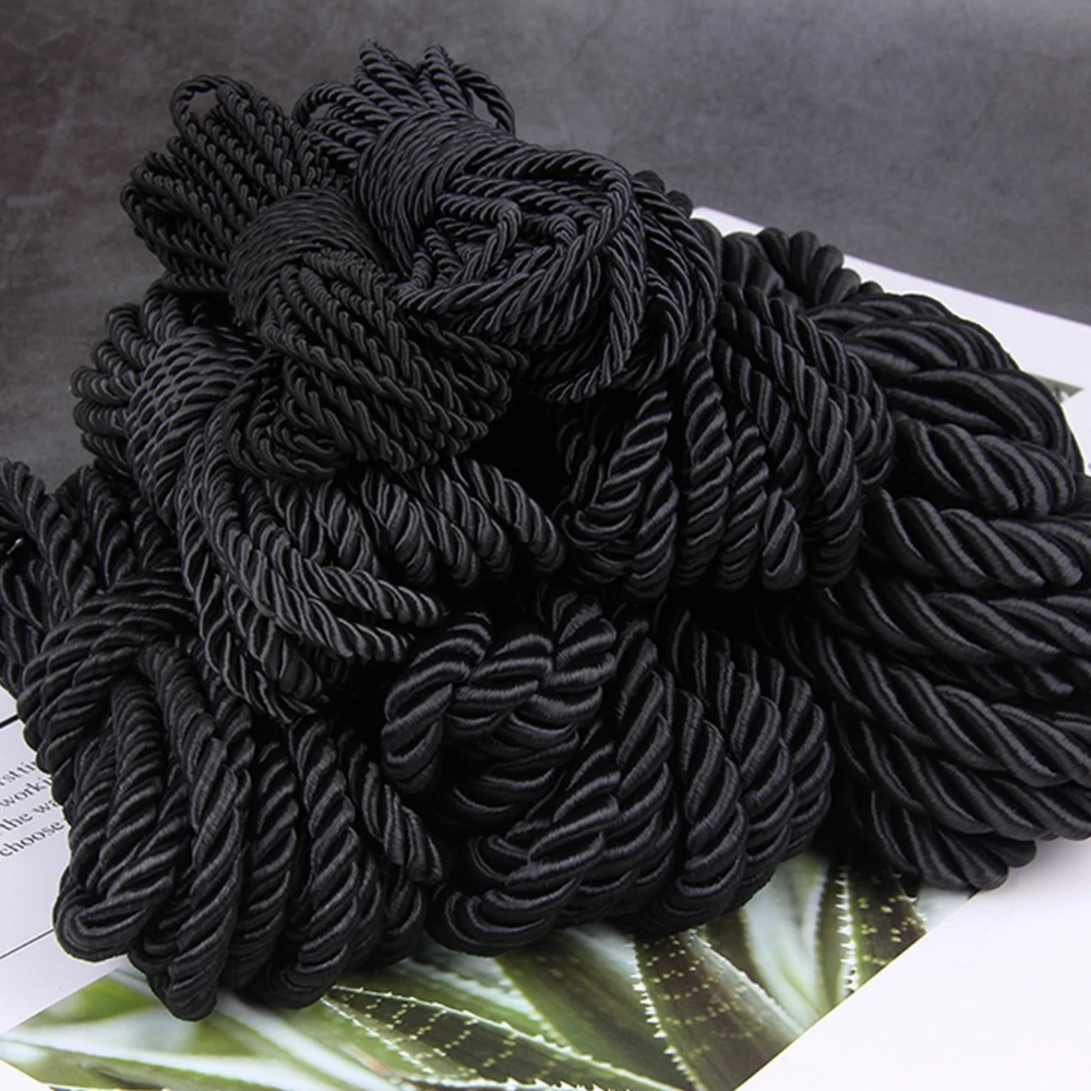 5 Meter 2/3/4/5/6mm Schwarzes Geflochtenes Seil DIY-Zubehör für die Herstellung von Handkordeln für Geschenkboxen – Detail 2